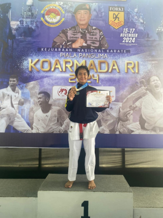 Tim Puspenerbal Sabet Dua Medali di Kejurnas Karate Piala Panglima Koarmada RI 2024