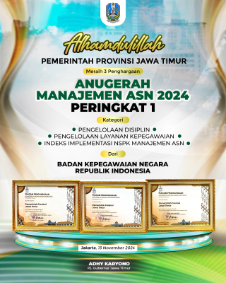 Pemprov Jatim Berjaya di BKN Awards, Tiga Penghargaan Manajemen ASN Diraih Sekaligus