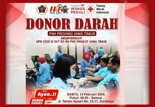 Rangkaian HPN 2026 PWI Jawa Timur Kembali Gelar Donor Darah