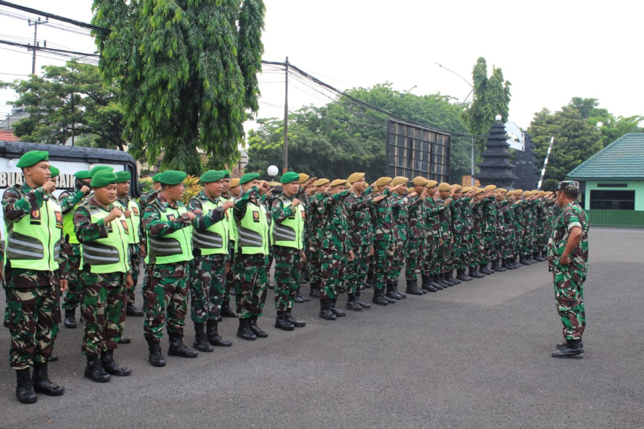 Amankan Kunker Wakil Presiden RI, Kodim Surabaya Utara Apel Gelar Pengamanan Route