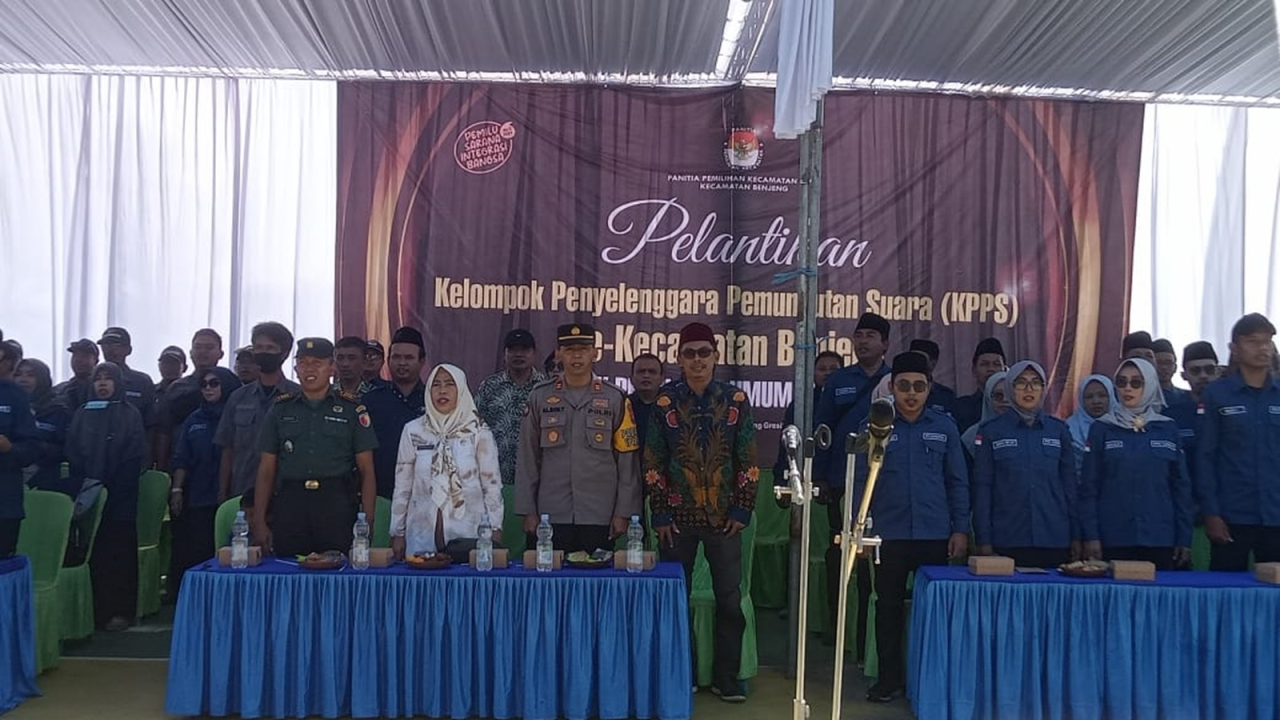 Danramil Benjeng Menghadiri Pelantikan KPPS Se-Kecamatan Benjeng