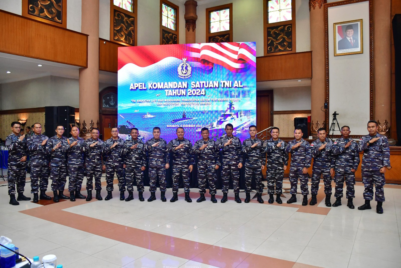 Komandan Puspenerbal dan Jajarannya Ikuti Apel Komandan Satuan TNI AL 2024