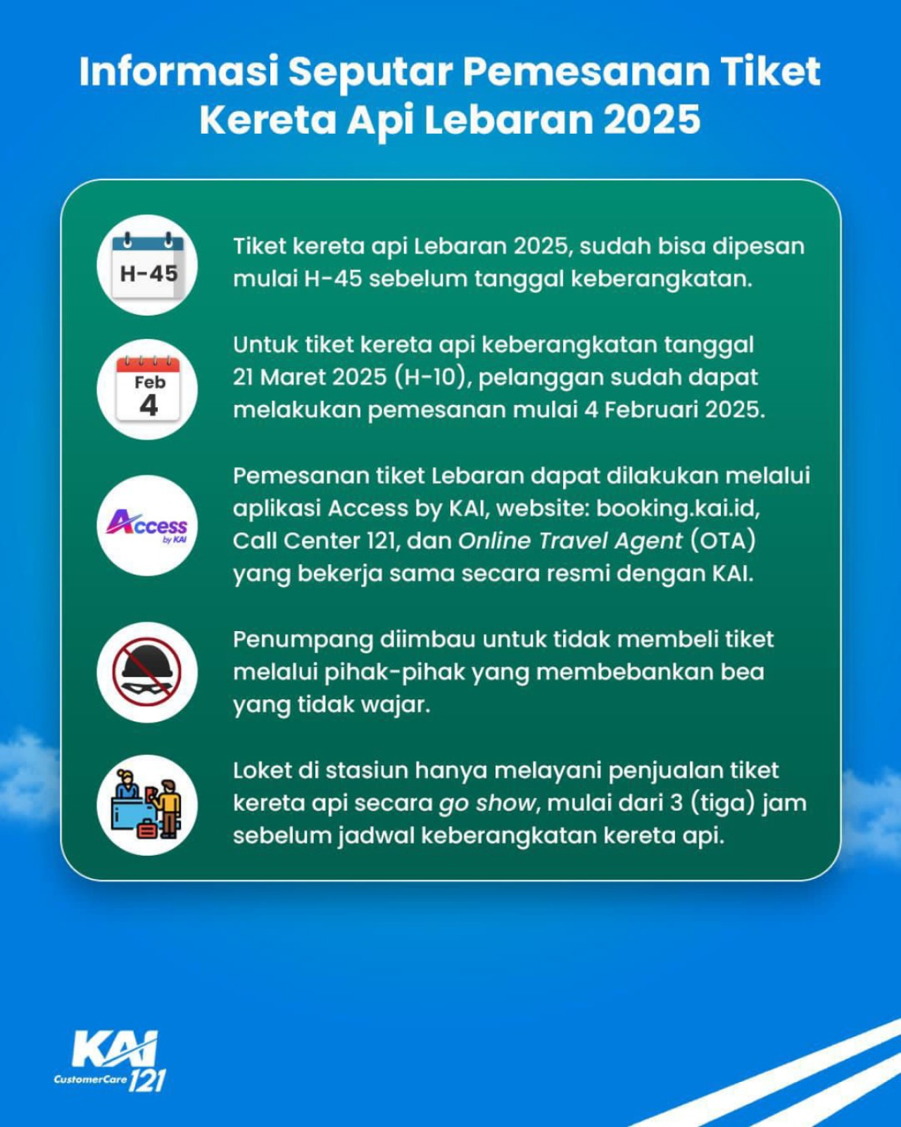 PT KAI Buka Penjualan Tiket Lebaran, Pemesanan Dimulai H-45