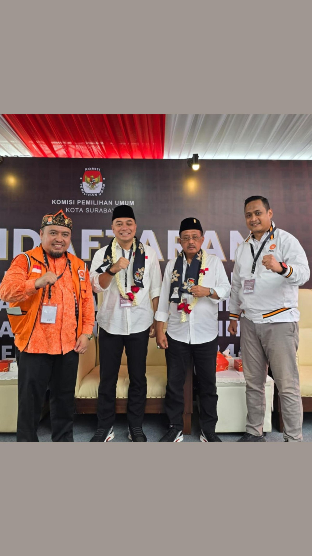 Wali Kota dan Wakil Wali Kota Surabaya terpilih, Eri Cahyadi dan Armuji, resmi dilantik hari ini di Istana Negara
