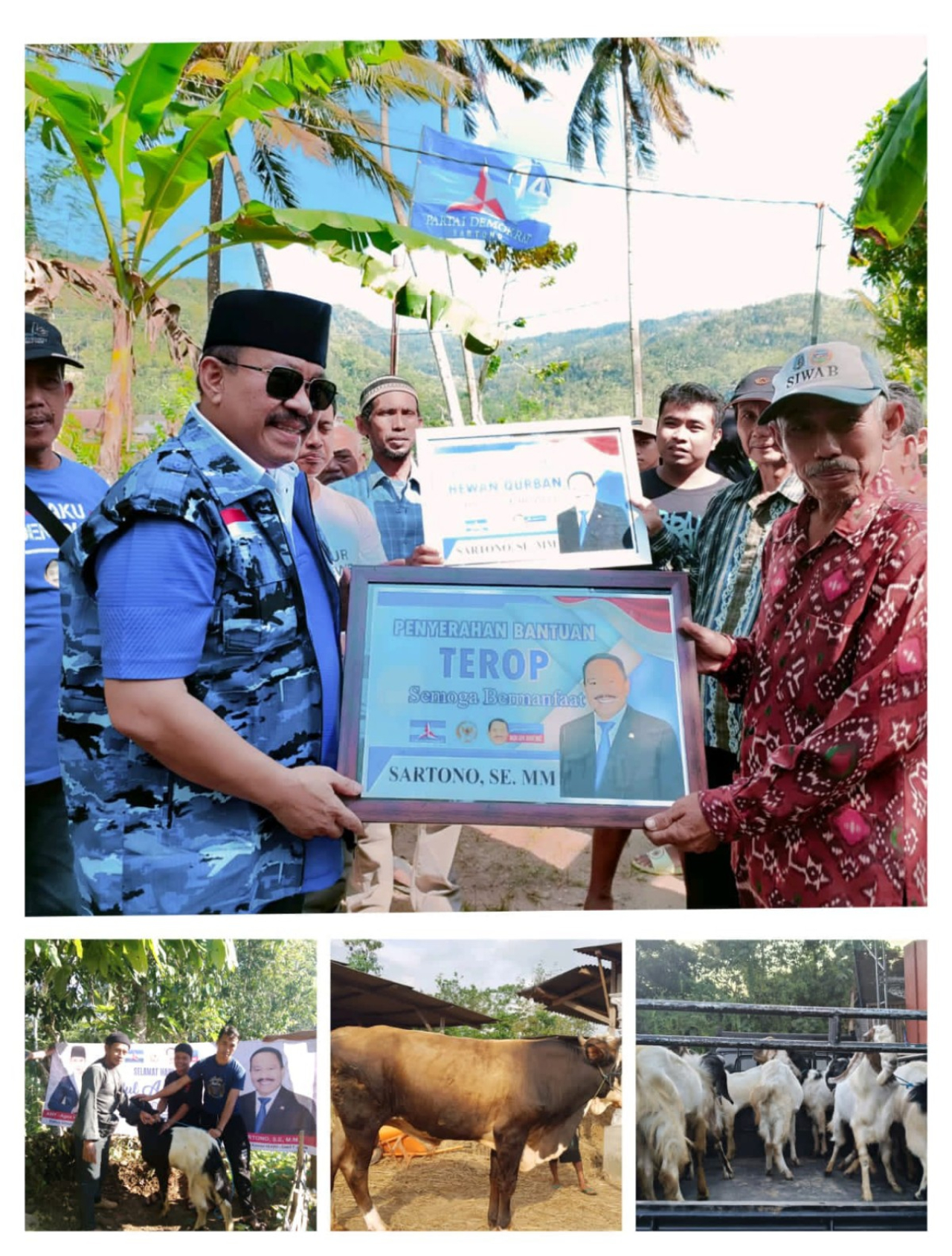 Hari Raya Idul Adha, Sartono Kembali Bagikan Sapi dan Puluhan Ekor Kambing di Dapilnya