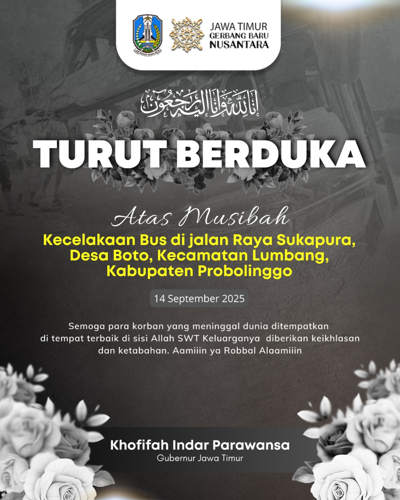 Gubernur Khofifah Sampaikan Belasungkawa untuk Korban Nakes Rombongan di Bromo